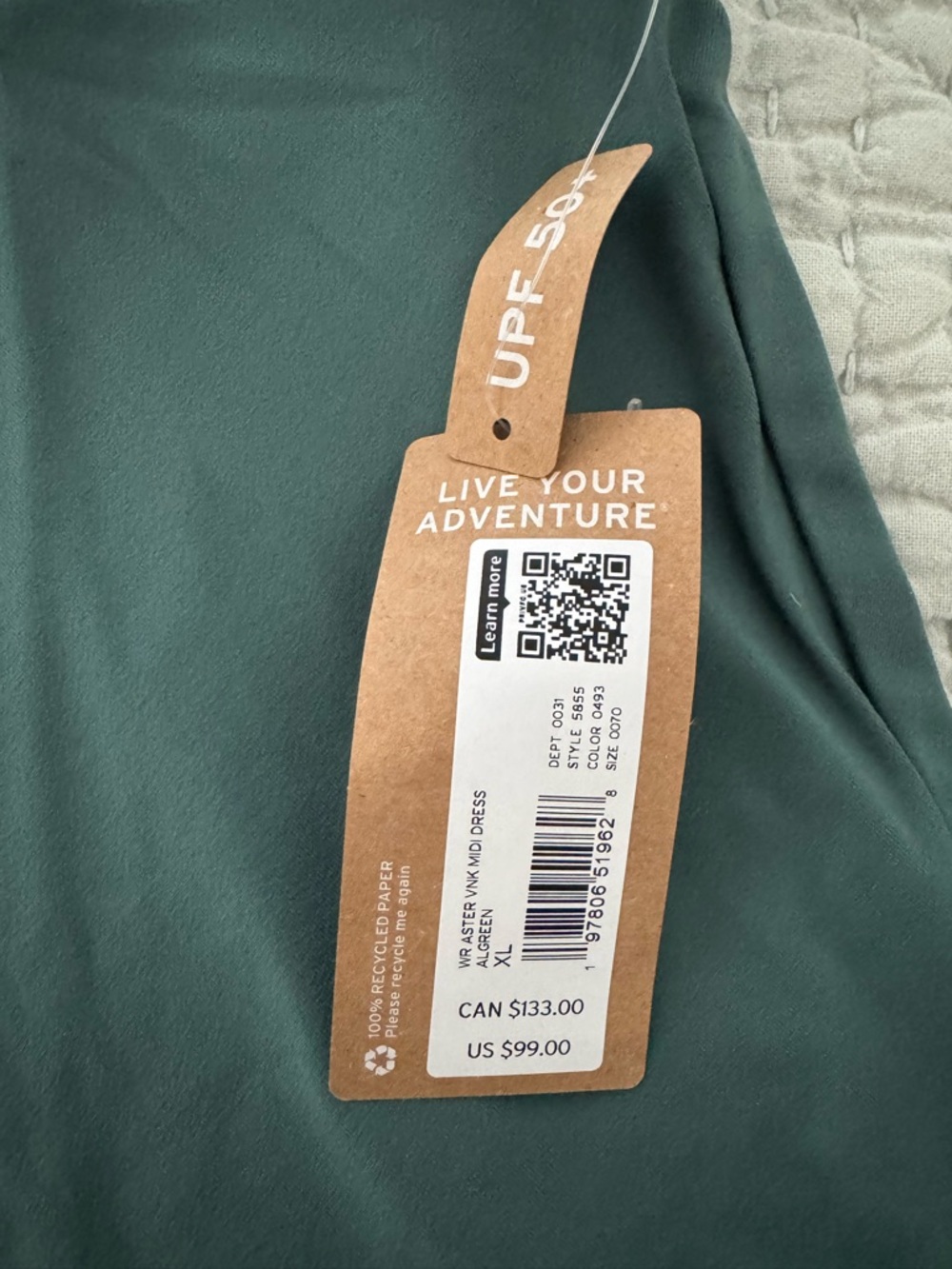 Eddie Bauer Dark Green V-Neck Top